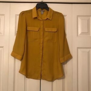 Mustard colored button down